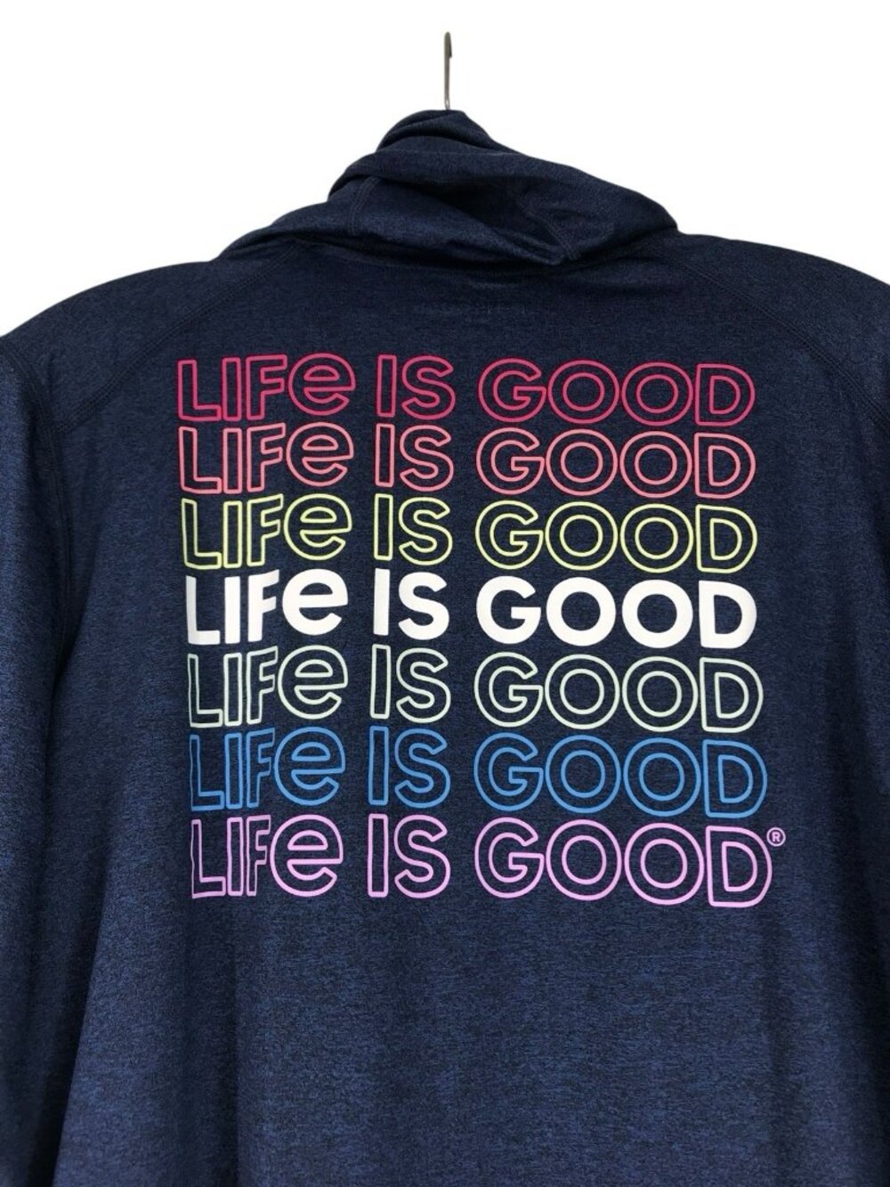 Life Is Good Hoodie Womens Size Medium Activewear Long Sleeves Stretch UPF 50 +